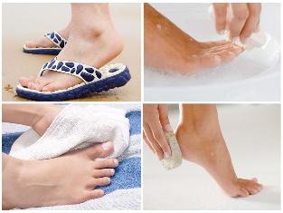 el hongo de la piel de los pies de la prevención